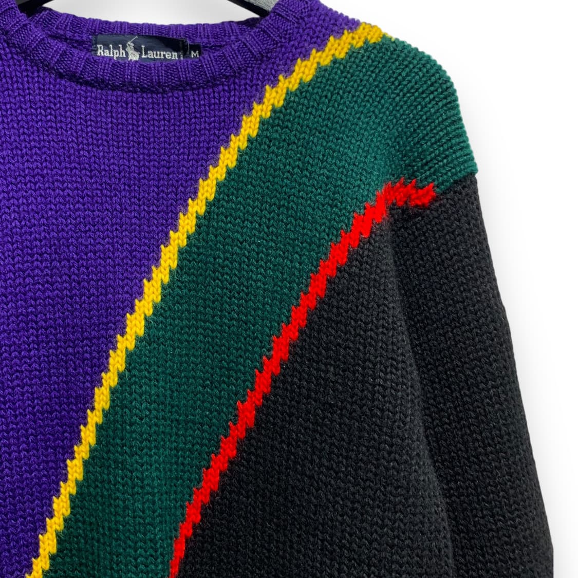 폴로 랄프로렌 90s 배색 울 니트 상품이미지4