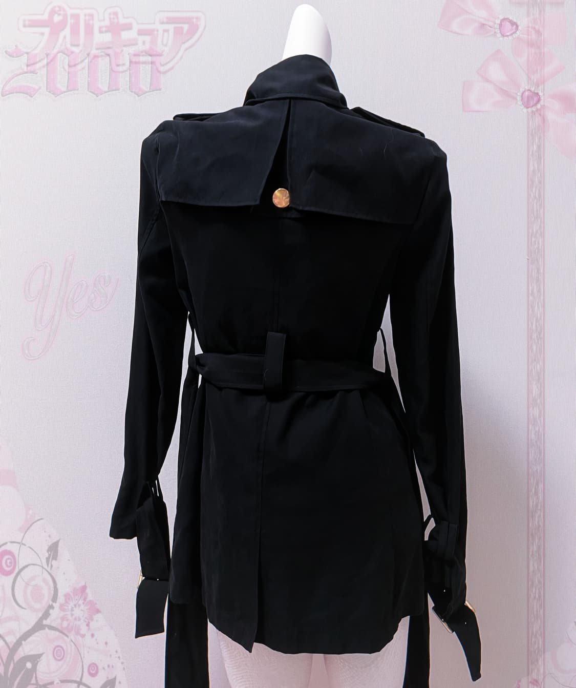 EGOIST 블랙 골드단추 애니여주 갸루 지뢰계 슬림핏 코트 상품이미지5