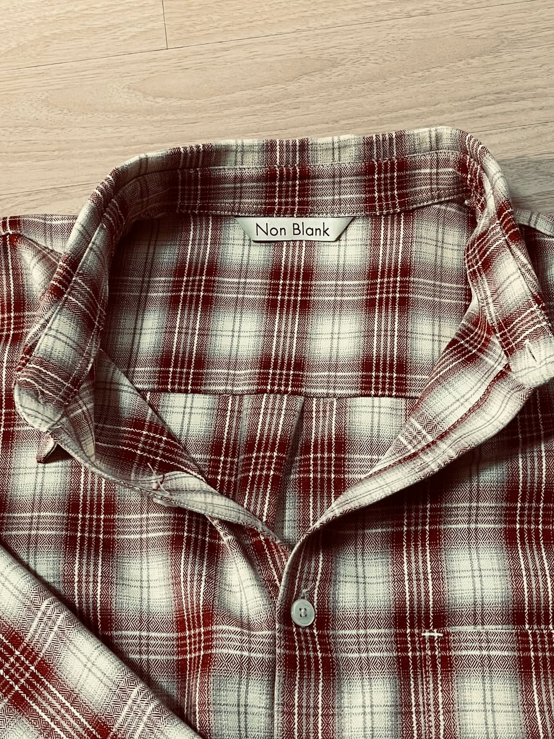 넌블랭크 옴브레 체크셔츠 레드 L 상품이미지3