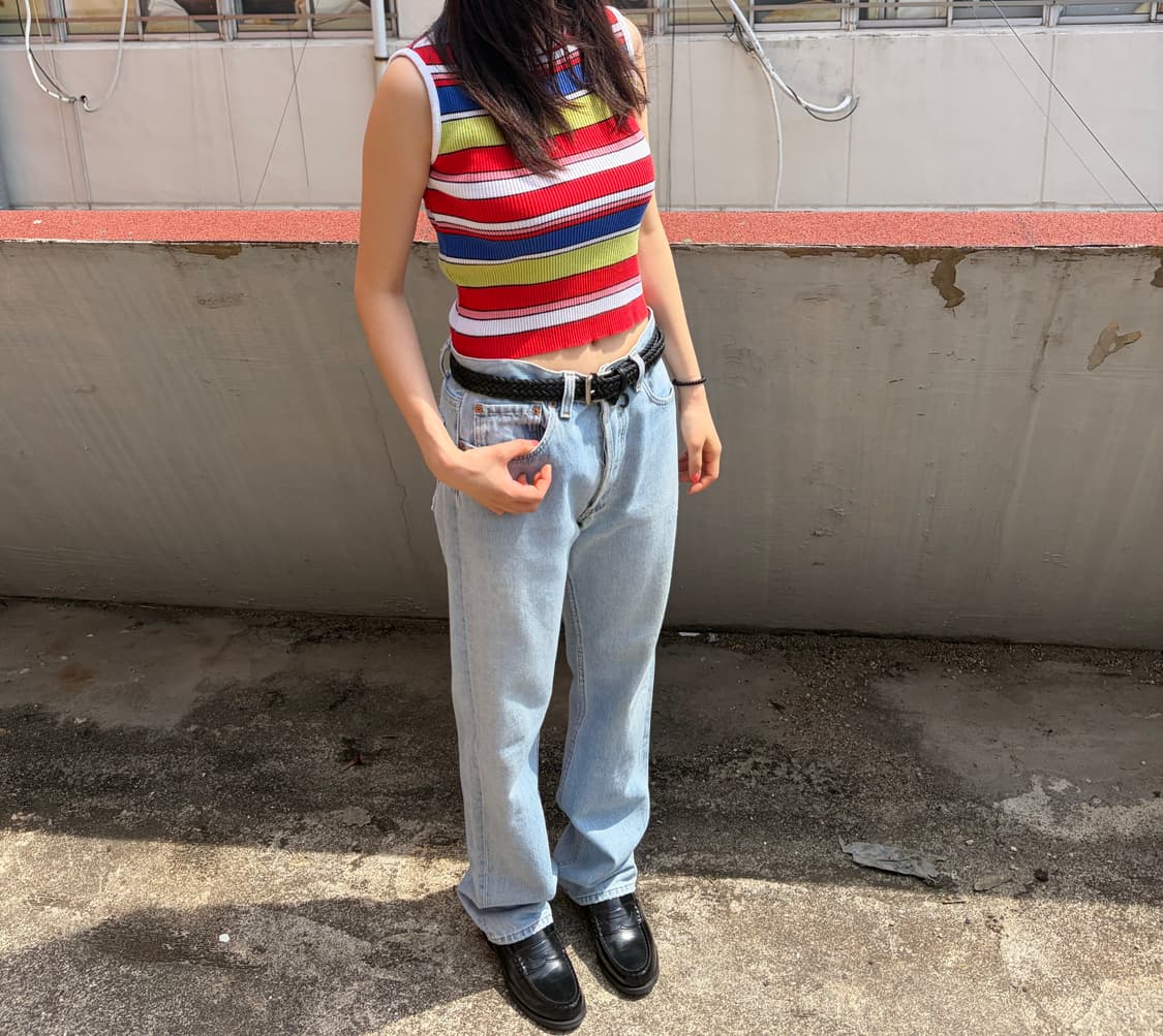90s 게스 멀티 스트라이프 나시탑 상품이미지3
