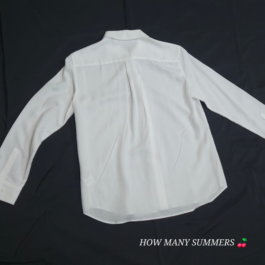 유니클로 여성 레이온 긴팔 셔츠 S 화이트 부드러운 소재 기본 블라우스
 상품이미지5