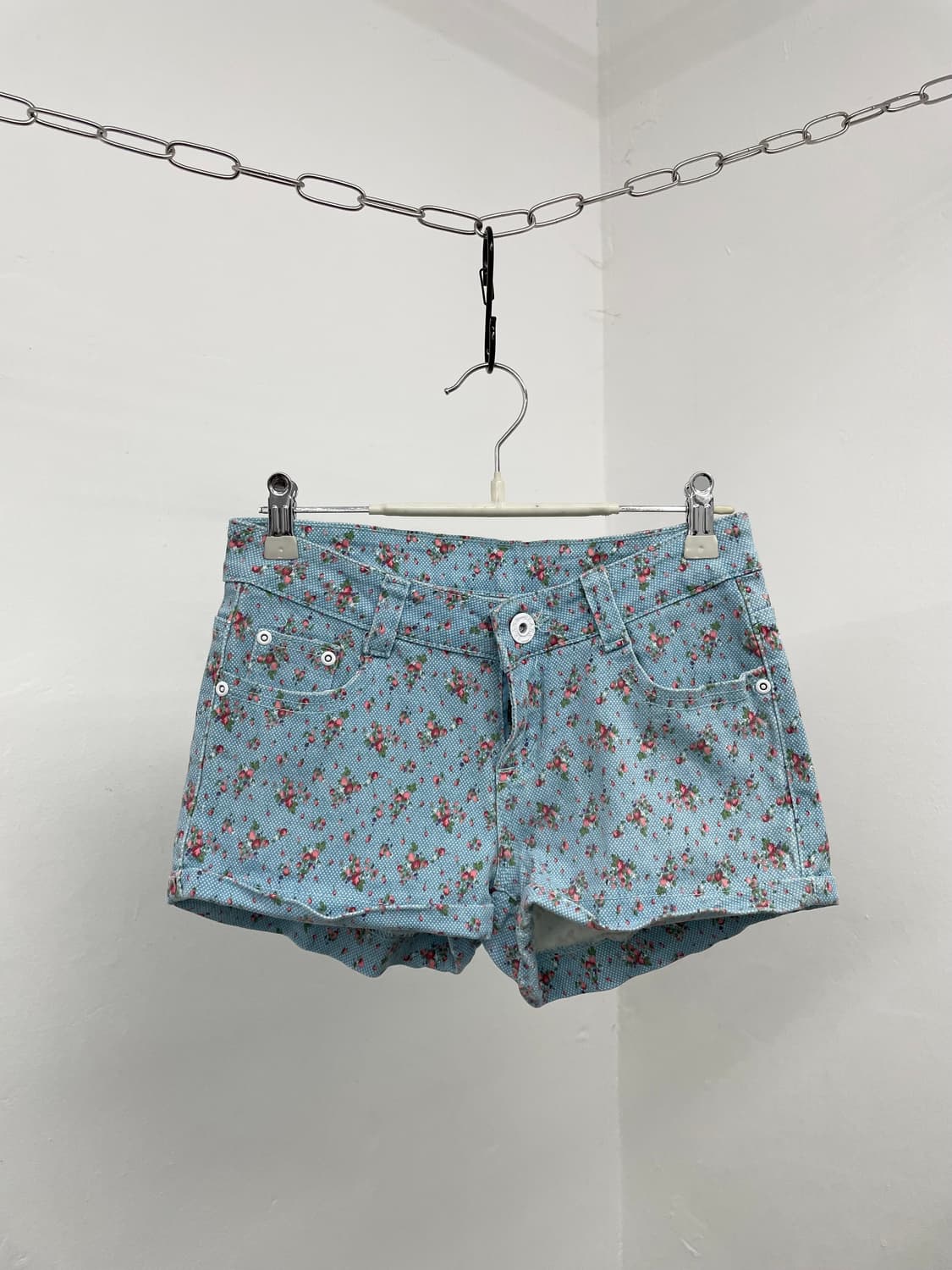 블루 플로럴 숏츠 상품이미지3