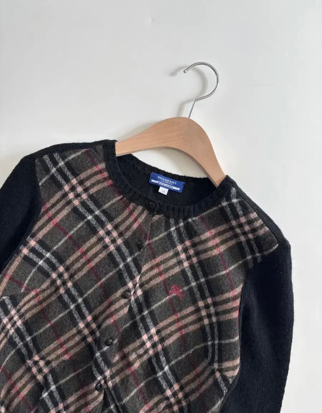 (정품) Burberry 버버리 블루 라벨 체크 니트 가디건 상품이미지7