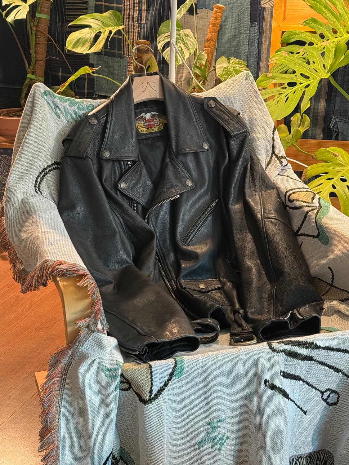 할리데이비슨 더블 가죽 라이더 자켓 46size 상품이미지1