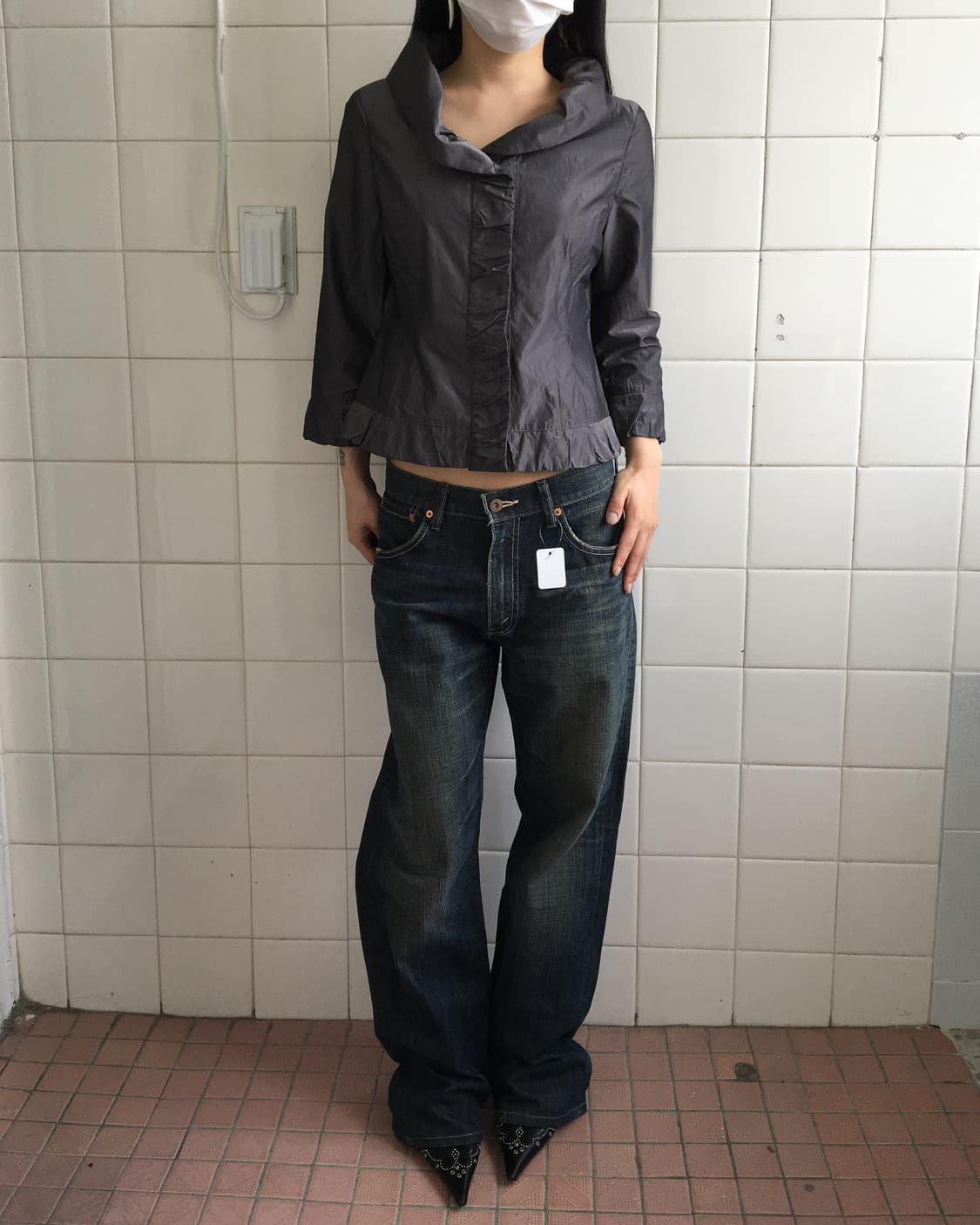 Thick neck point glossy jacket 상품이미지1
