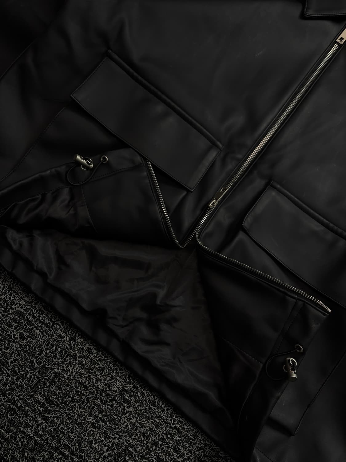 라퍼지스토어 버핑 레더 블랙 해링턴 자켓 블랙 1919 상품이미지3