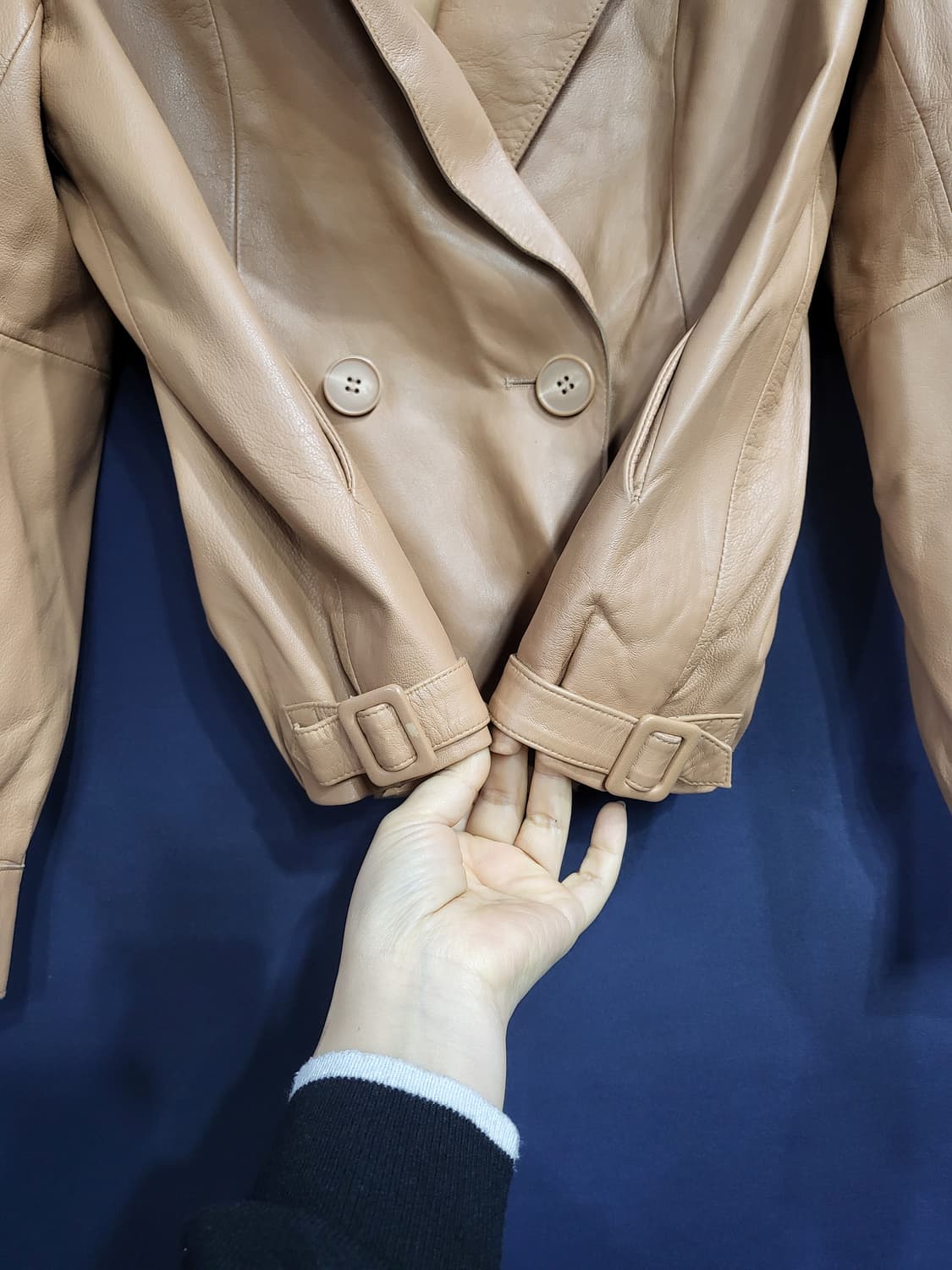 로보 천연 양가죽 더블 자겟 상품이미지5