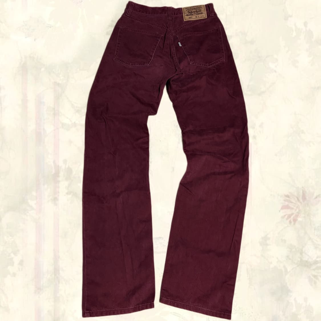 (이체시에눌) Levi’s 리바이스 557 한정판 와인레드색 데님 팬츠 상품이미지2