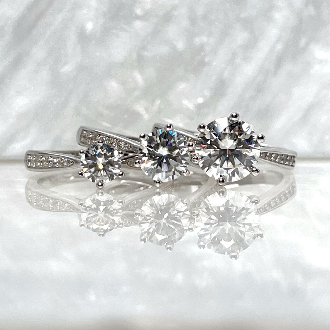 *새상품* 모이사나이트 브릴리언트 컷 헤일로 은반지 상품이미지2