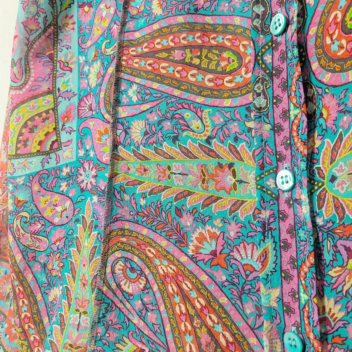 에트로 블라우스 실크100% 시스루 페이즐리 (55-66) 상태완벽 상품이미지5