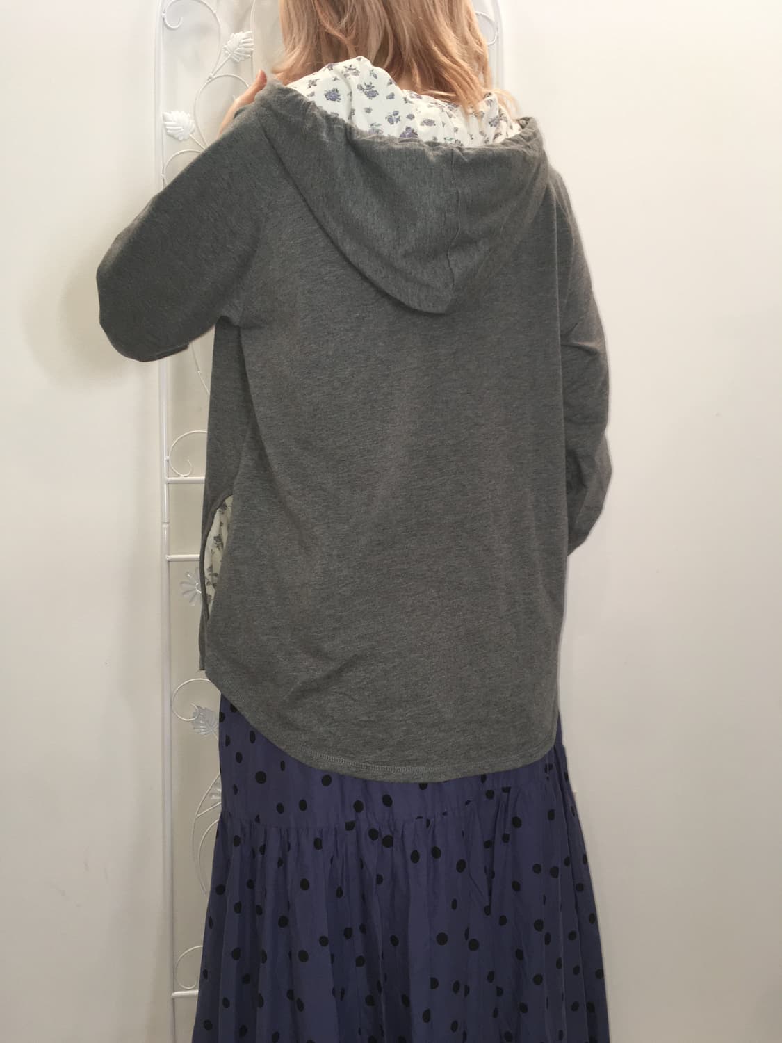 jpn vintage charcoal floral hood pocket  상품이미지4