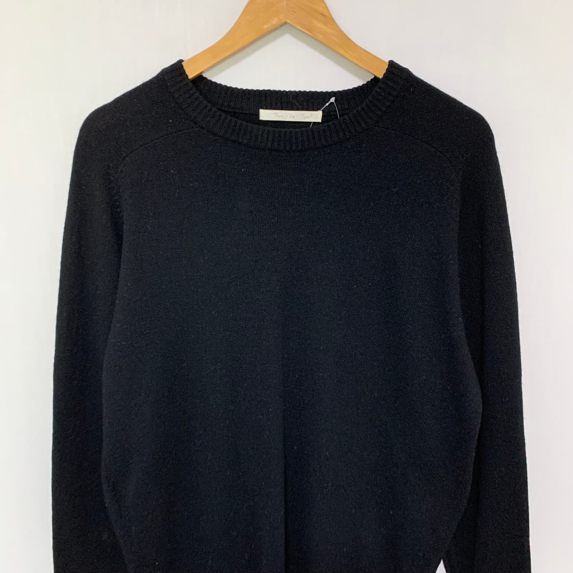 빈티지 캐시미어 100% 라운드넥 니트 블랙 스웨터 남녀공용 M 상품이미지2