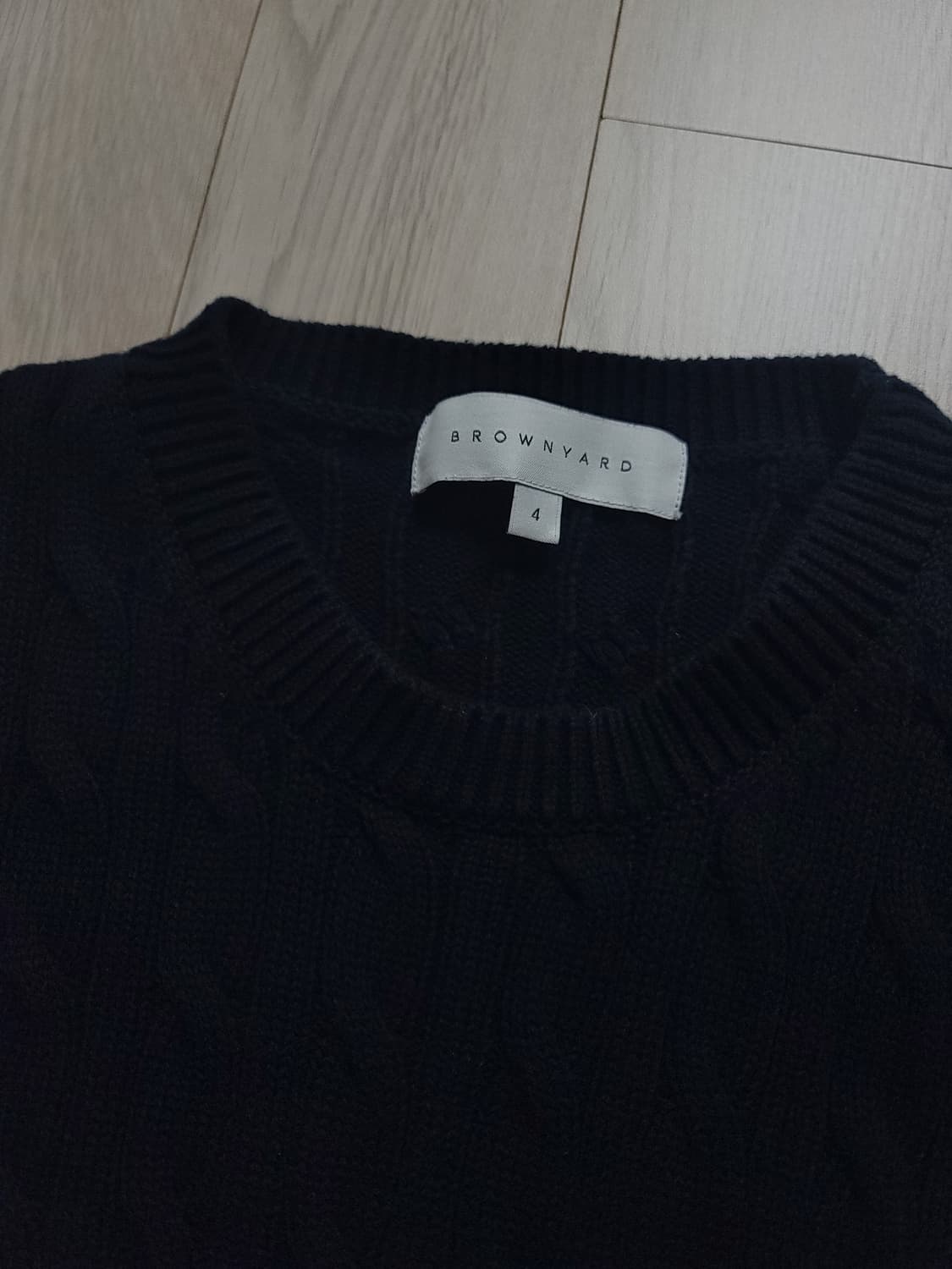 [4사이즈] 브라운야드 꽈배기 니트스웨터 네이비 상품이미지2