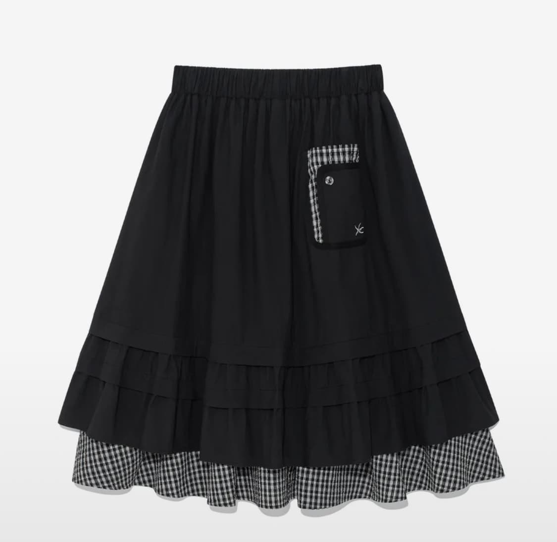 더콜디스트모먼트 레이어드 스커트 블랙 상품이미지3