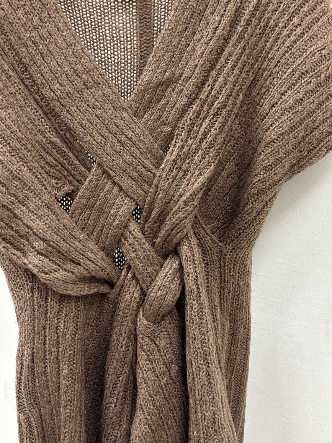빈티지 브라운 반팔 니트 상품이미지5