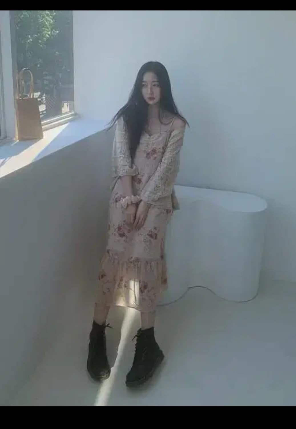 팜므뮤즈 쟈스민 빈티지 플라워 러플 슬립 원피스 상품이미지1