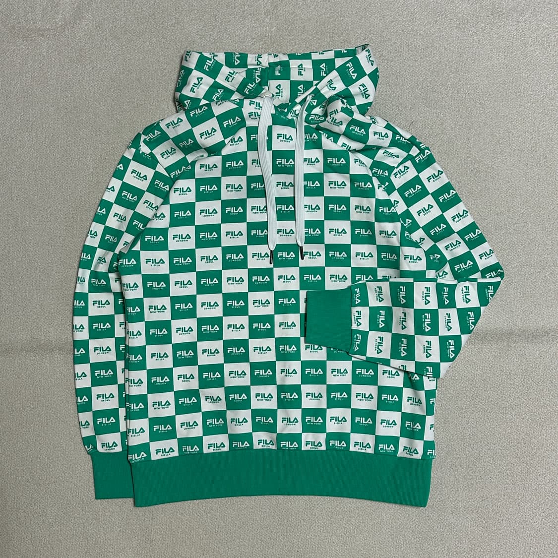 휠라 체커 보드 후드티 상품이미지1