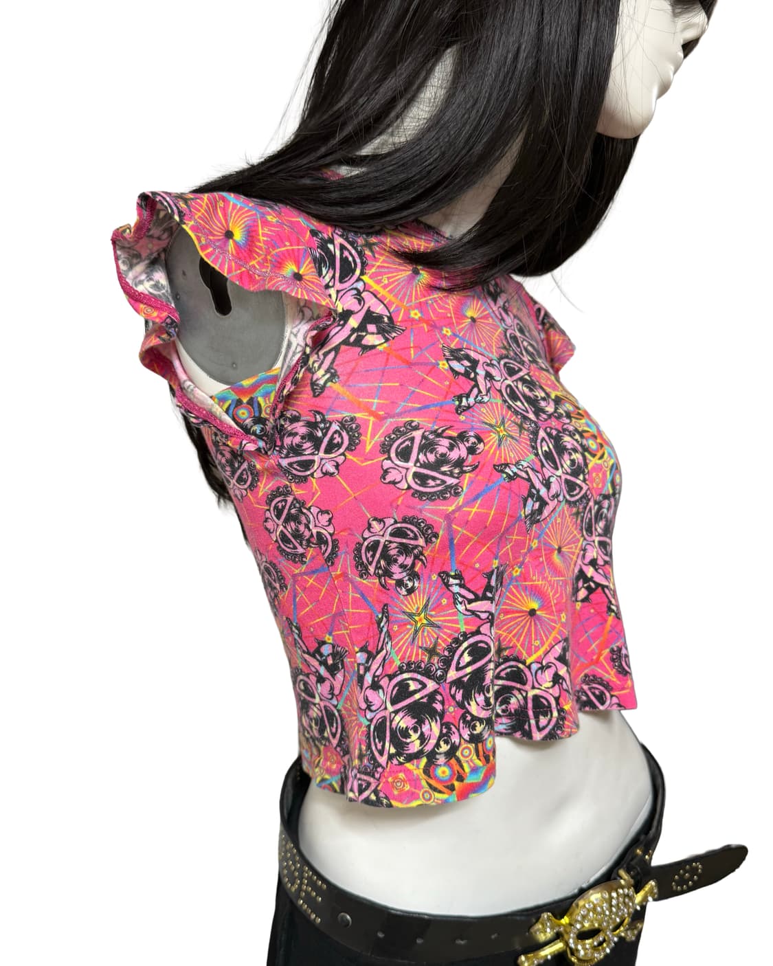 (레어)히스테릭 미니 사이키델릭 그래픽 프릴 탑 상품이미지3