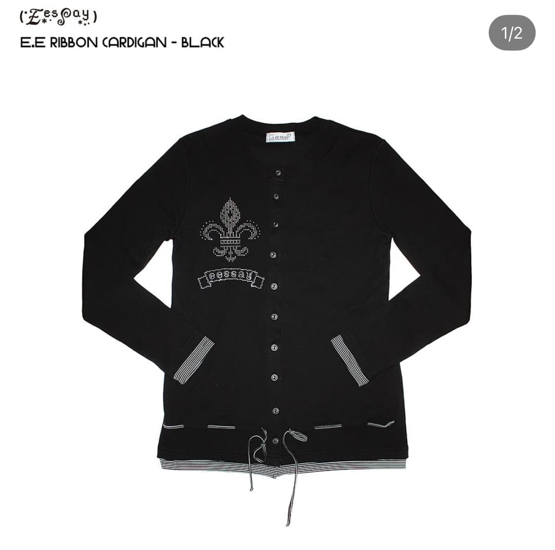 에세이 E.E RIBBON CARDIGAN - BLACK 상품이미지1