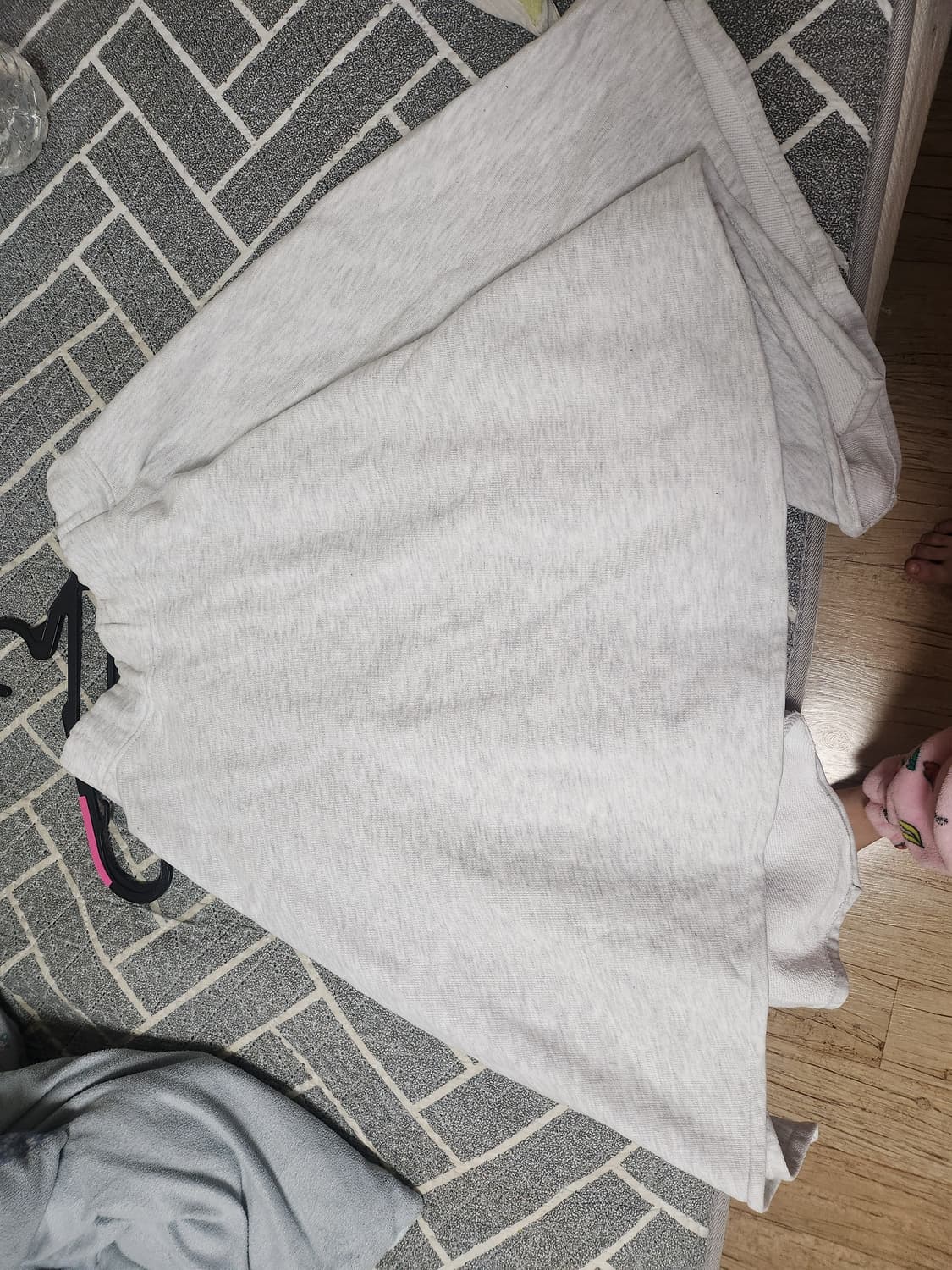 체메씨 치마 보우 언발란스 스커트 화이트 멜란지 상품이미지3