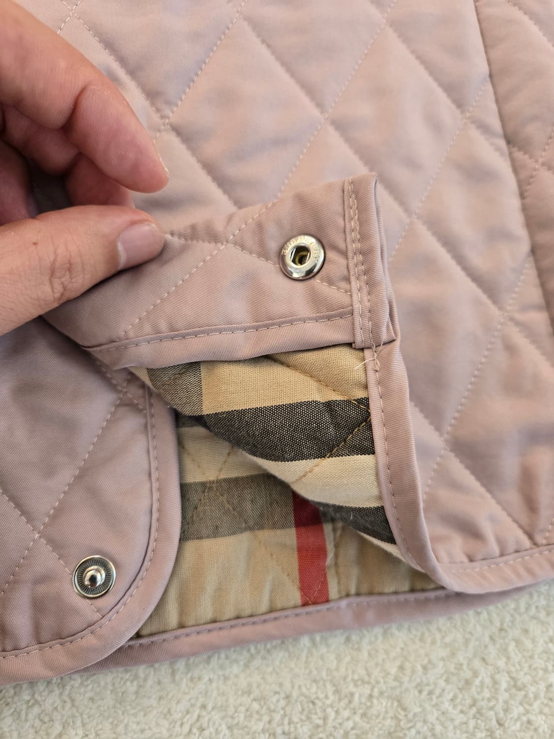 버버리 여성 핑크 퀼팅 자켓 L 상품이미지8