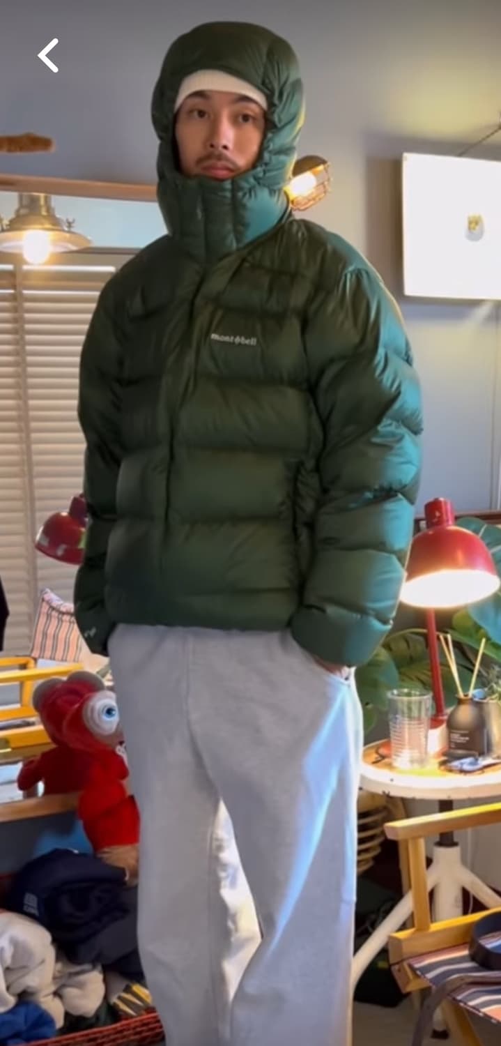 몽벨 알파인 라이트 다운 그린 XL 상품이미지3