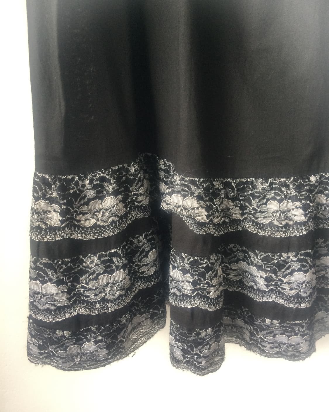 Flower lace trimming long skirt 상품이미지3