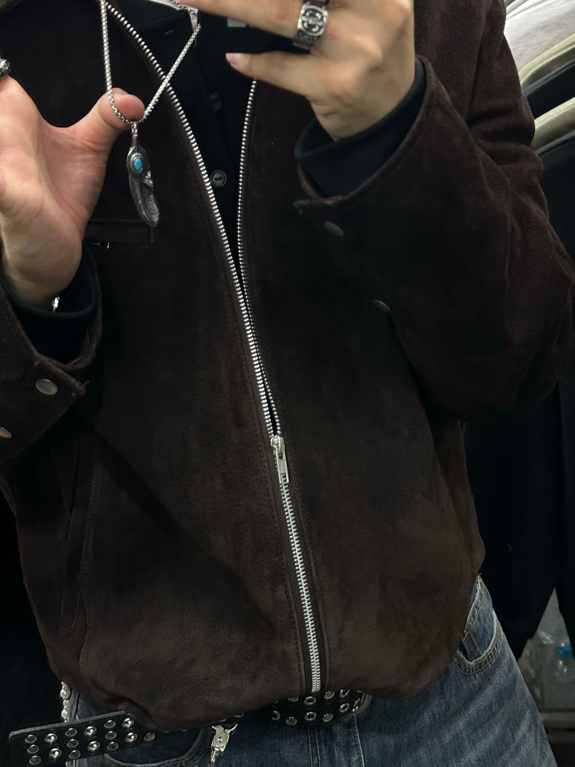 Blue stone feather - 블루 깃털 목걸이 상품이미지6