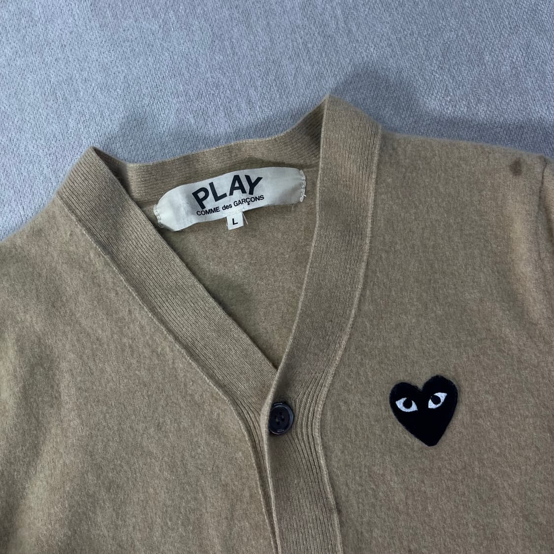 W 95 꼼데가르송 베이지 울 가디건 상품이미지2