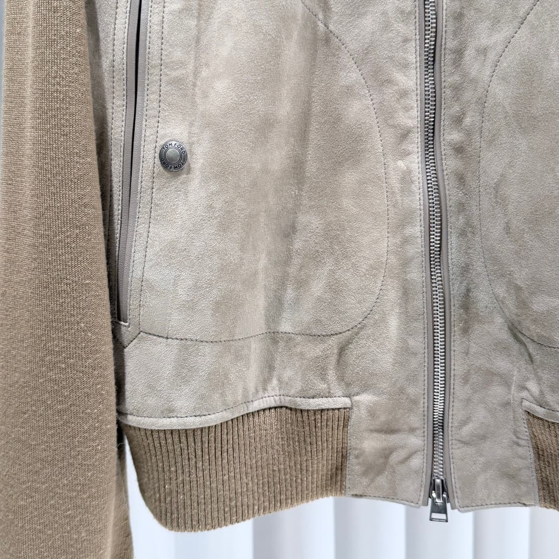 (A+/54) / 톰포드 다크샌드 스웨이드 울 니트 후드집업 상품이미지5