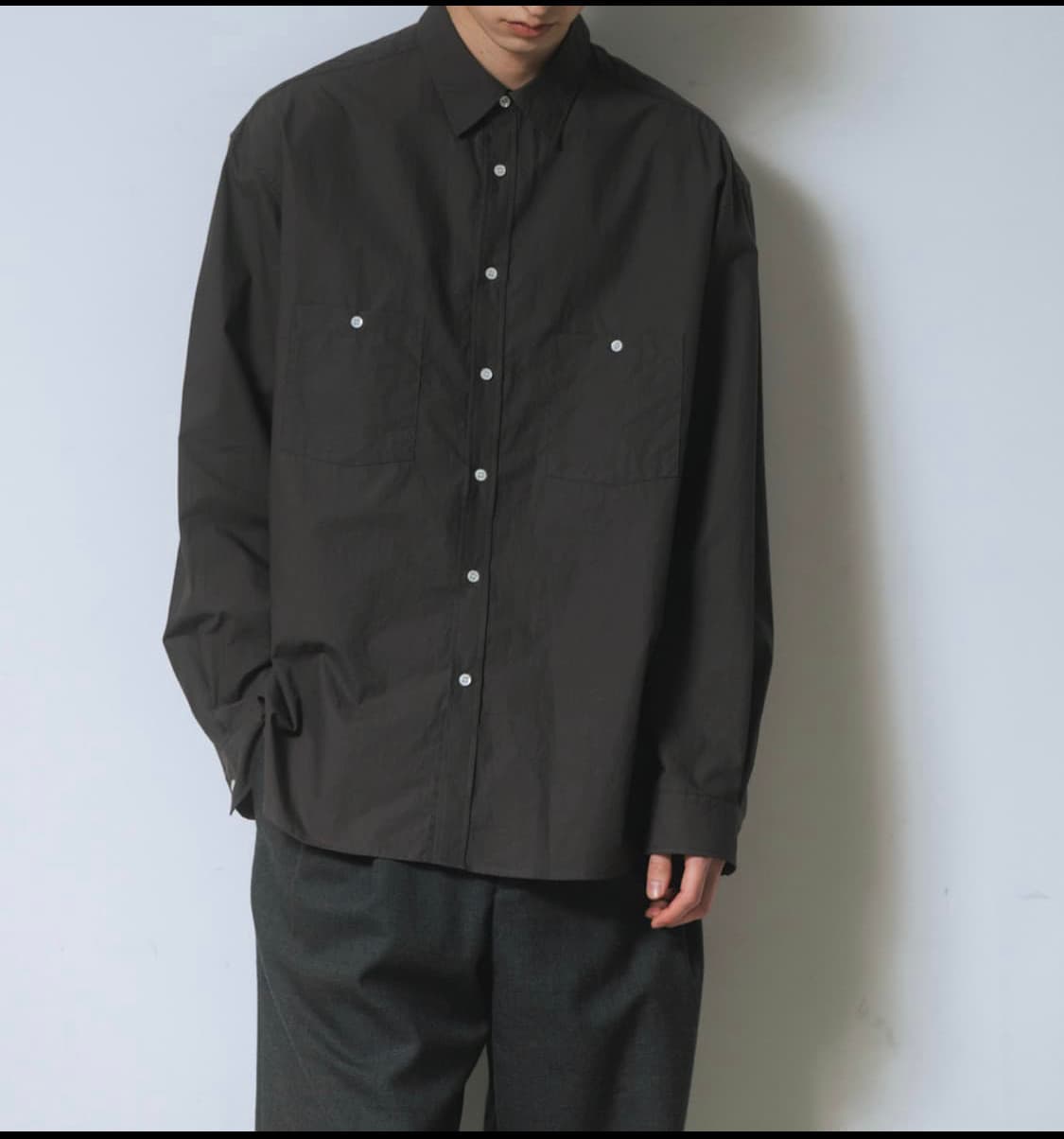 (오늘만급처)와기 셔츠 차콜2사이즈 새상품 상품이미지1