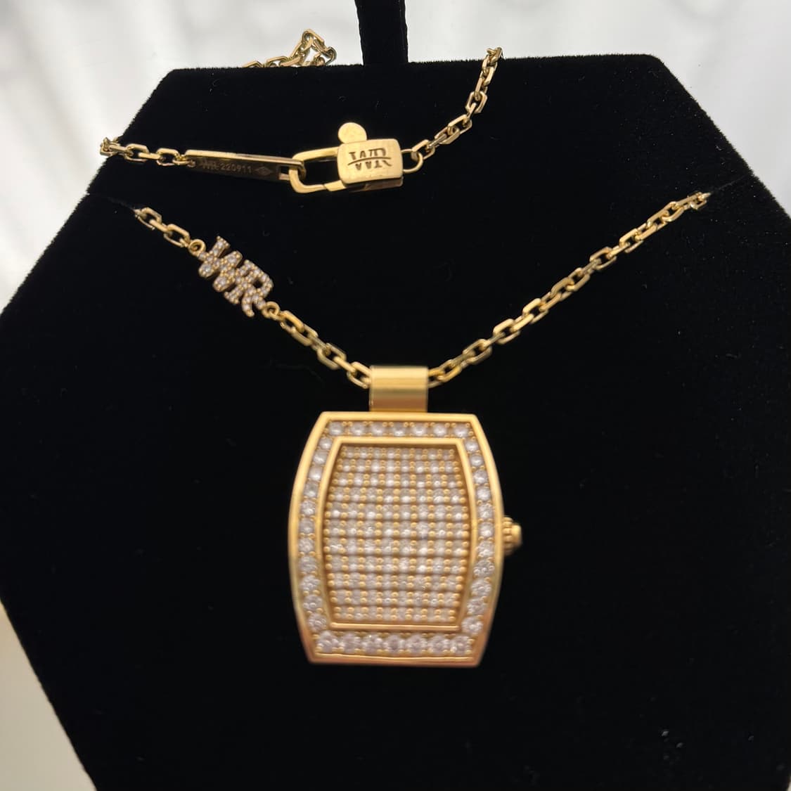 워치링 리차드밀 풀다이아 목걸이 옐로우골드 상품이미지6