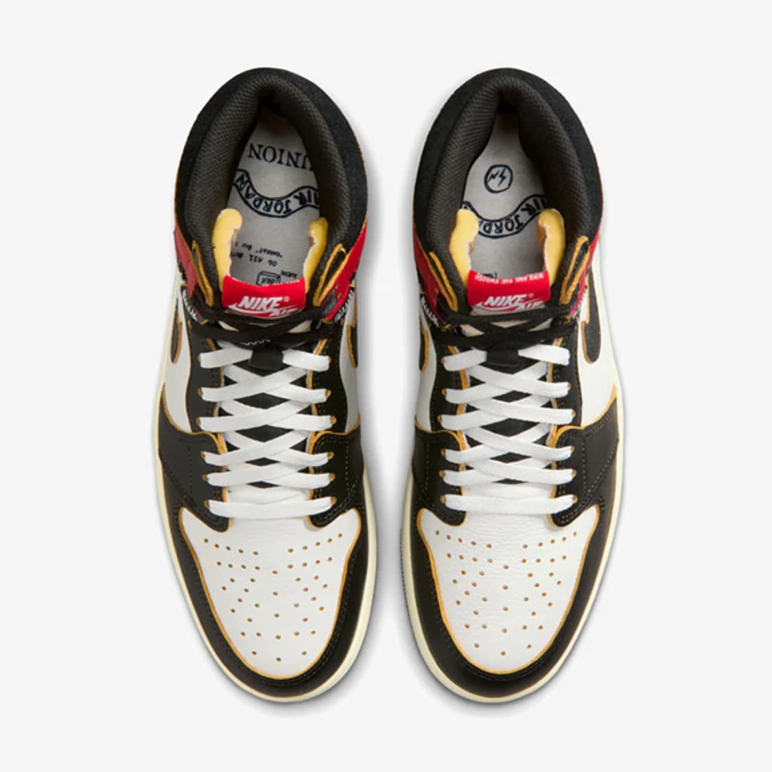 조던 1 x 프라그먼트 x 유니온 / 블랙 앤 바시티 레드 (260) 상품이미지4