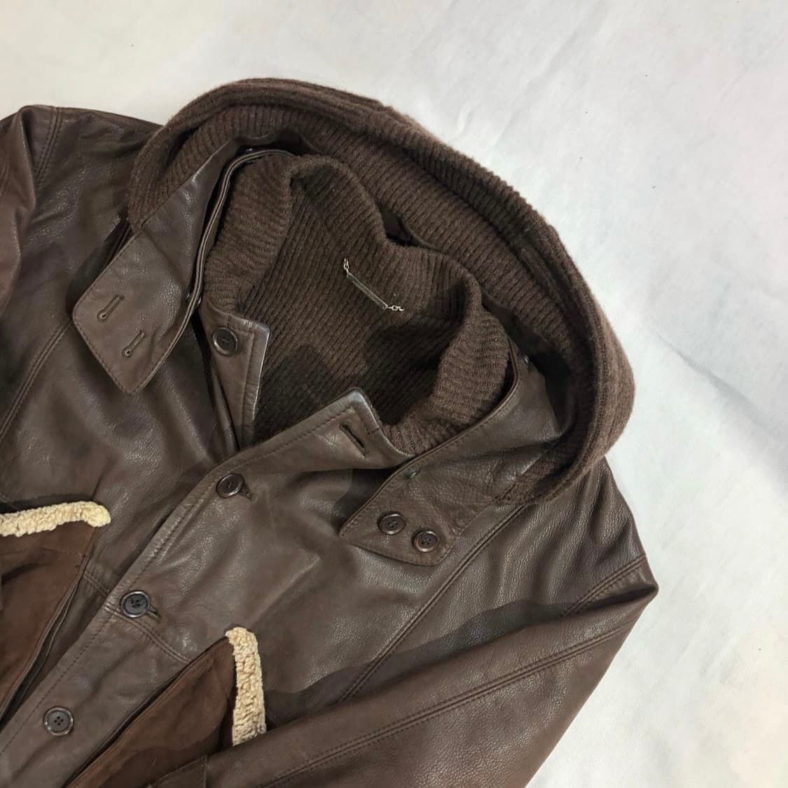 브라운 빈티지 가죽 점퍼 made in italy 상품이미지4