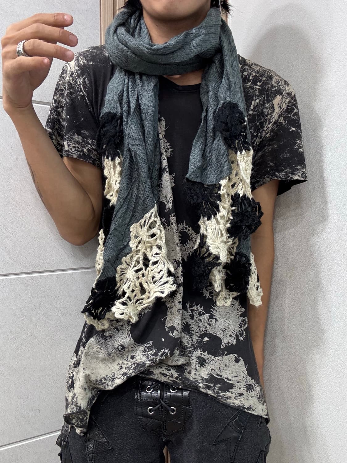 1. Y2K mood Navy Scarf 2.5 상품이미지1