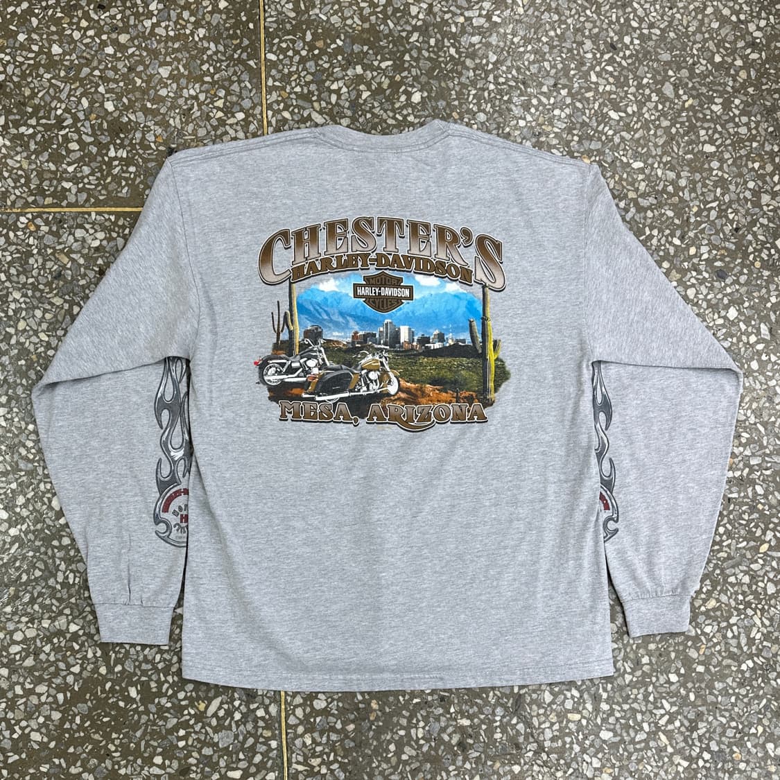00s USA 할리데이비슨 플레임 롱슬리브 티셔츠 XL 상품이미지2