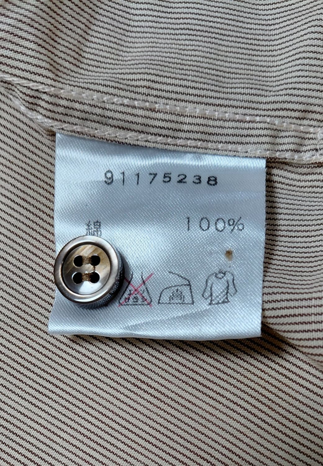 Hiroko Koshino - 스트라이프 코튼 반팔 셔츠 (L) 상품이미지5