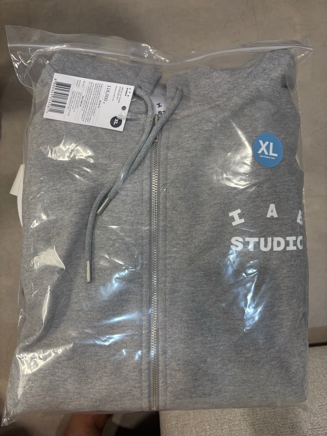 [XL] 아이앱 스튜디오 후드 집업 그레이 새제품 상품이미지2