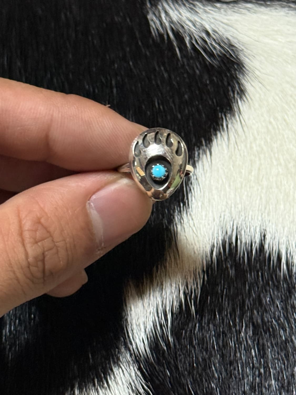 터키석 곰발바닥 반지 925 실버 상품이미지3