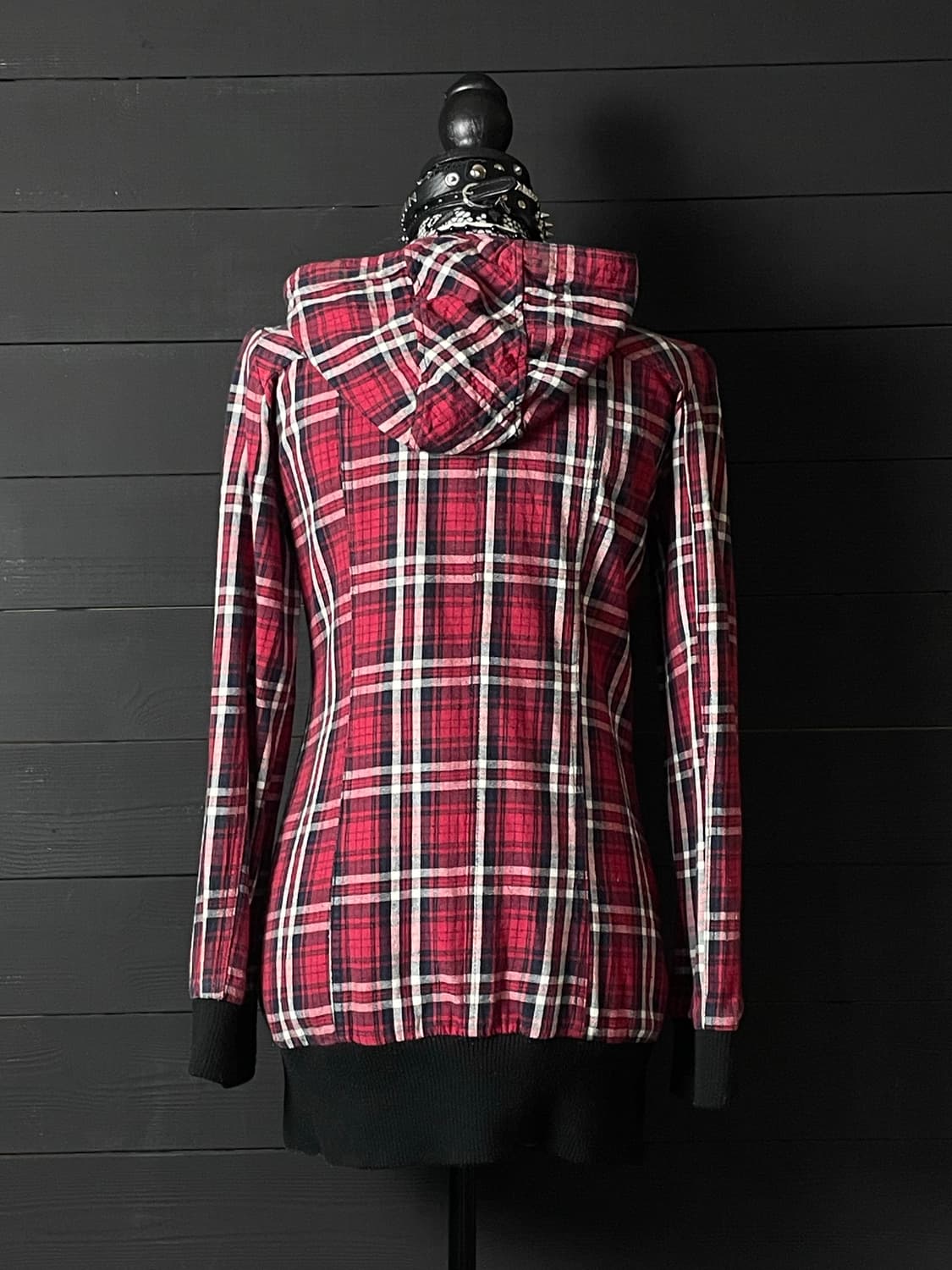 SKY BOMBER 스카이봄버 펑크 레드 체크 패턴 버튼 자켓 상품이미지6