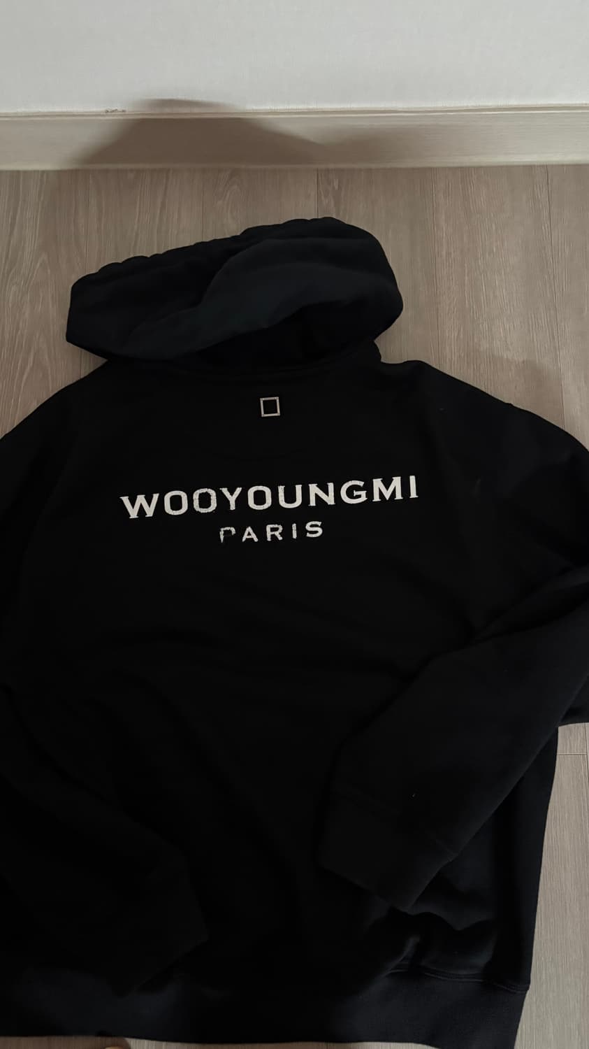 우영미 백로고 후드티 블랙 48 황금 사이즈 상품이미지3