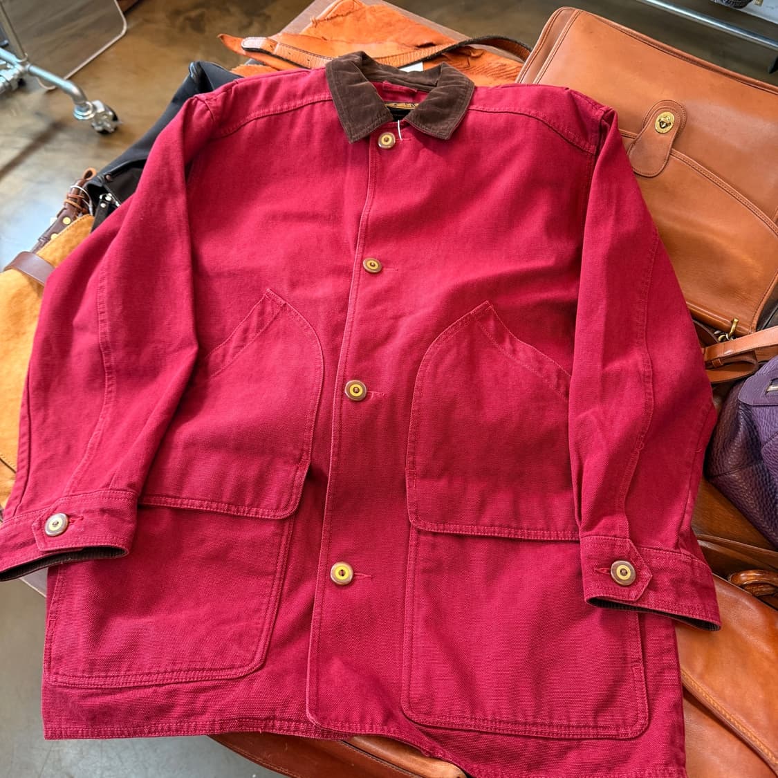 90S 에디바우어 코듀로이패턴 디테일 헌팅자켓 L XL 추천 상품이미지1