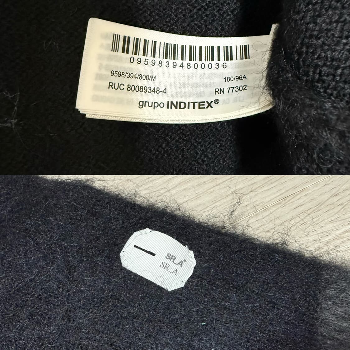 자라 X SR_A 콘트라스트 텍스처 스웨터 블랙 새상품 상품이미지10