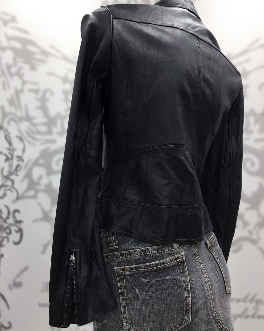 Diagonal Edge Rock Leather Rider Jacket 상품이미지6