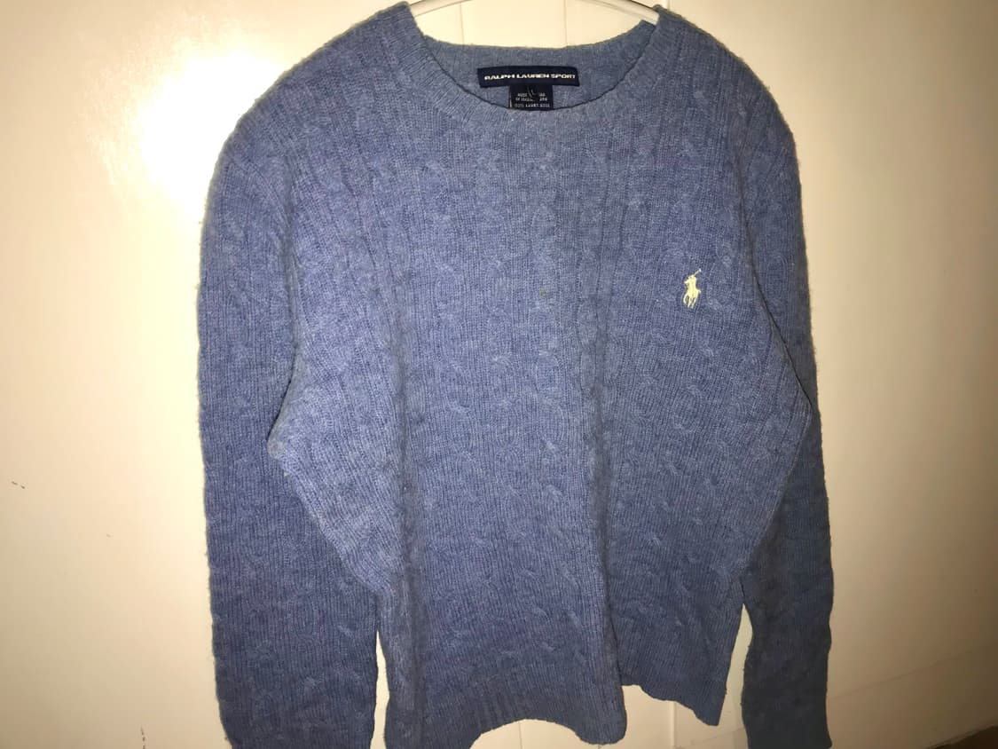 폴로 랄프로렌 울 캐시미어 U넥 니트 스카이블루 상품이미지1