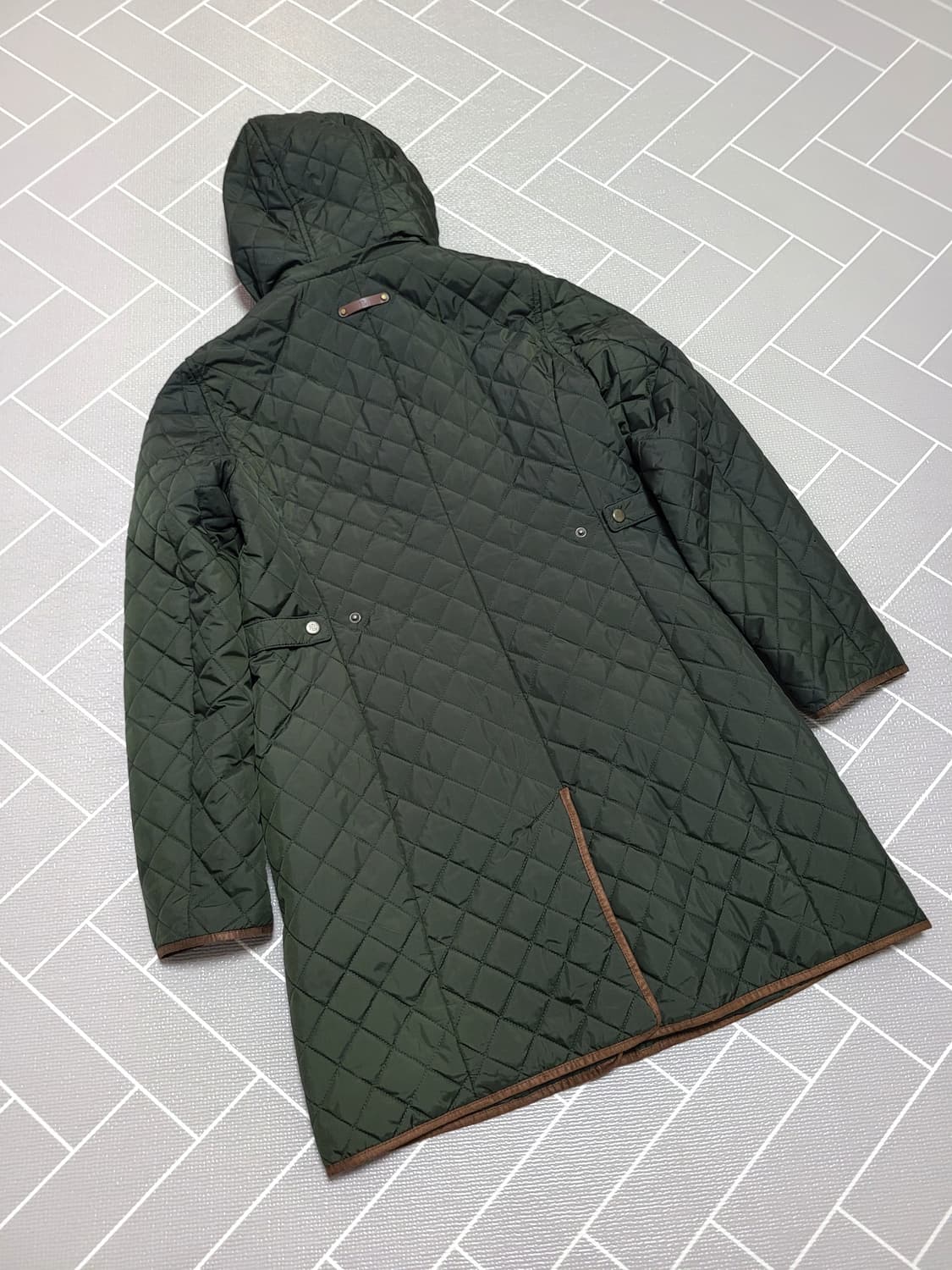 로렌랄프로렌 폭스 스웨이드 트림 퀼팅 코트 점퍼 S 상품이미지4