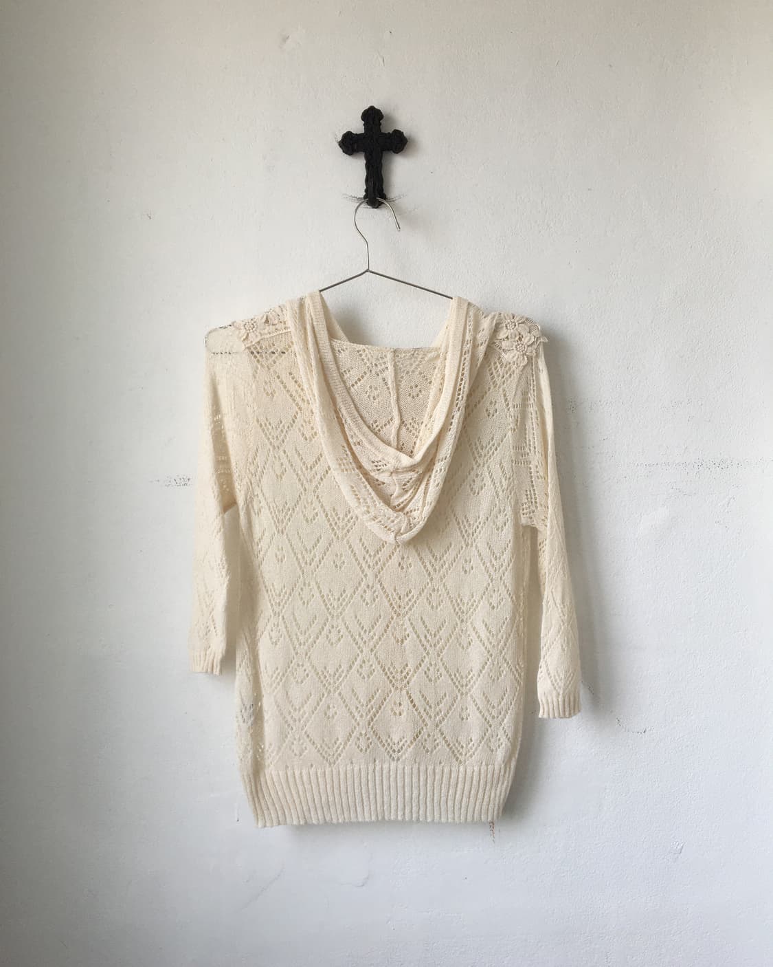 Crochet trimming hood crochet cardigan 상품이미지3