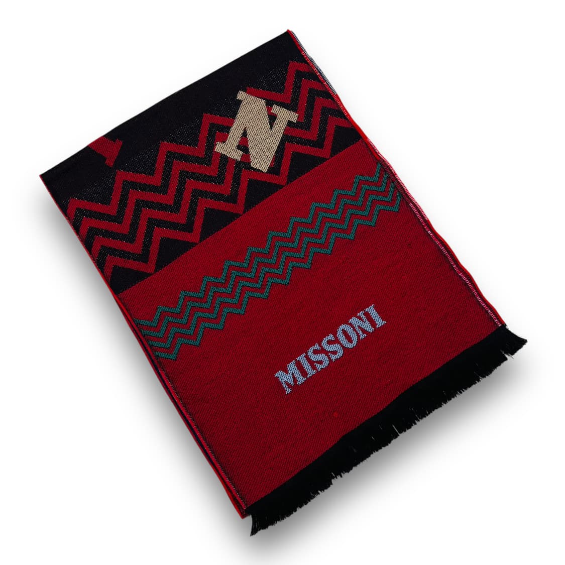 미쏘니 알파벳 로고 에스닉 패턴 울 머플러 상품이미지2
