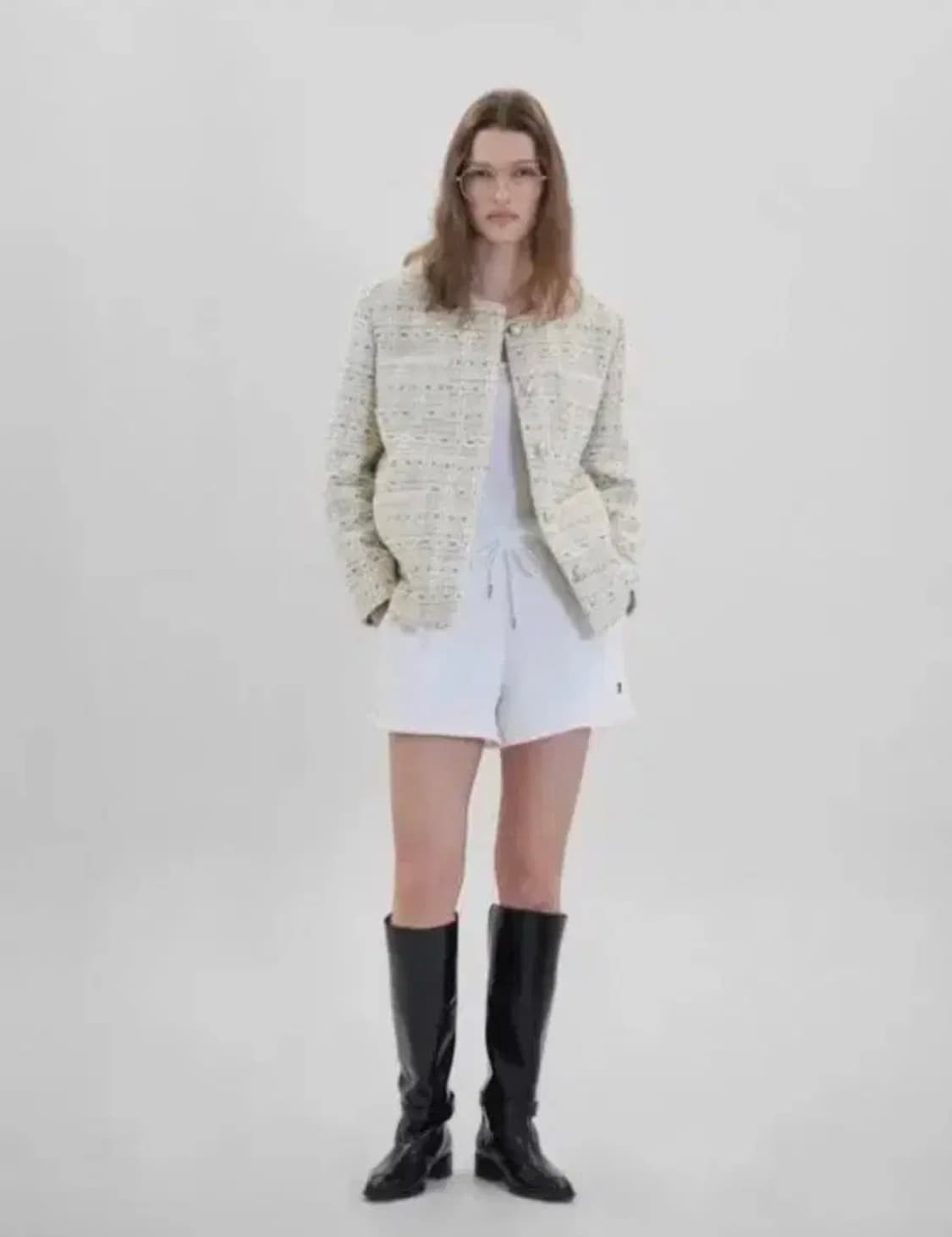 헤더먼트 아이보리 트위드 자켓 상품이미지1