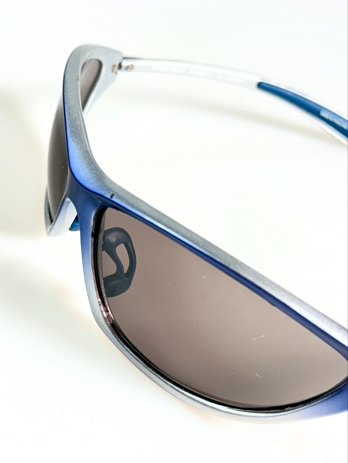 90s HAGA EYEWEAR 실버 블루 스퀘어 빈티지 선글라스 상품이미지4